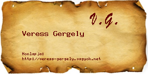 Veress Gergely névjegykártya